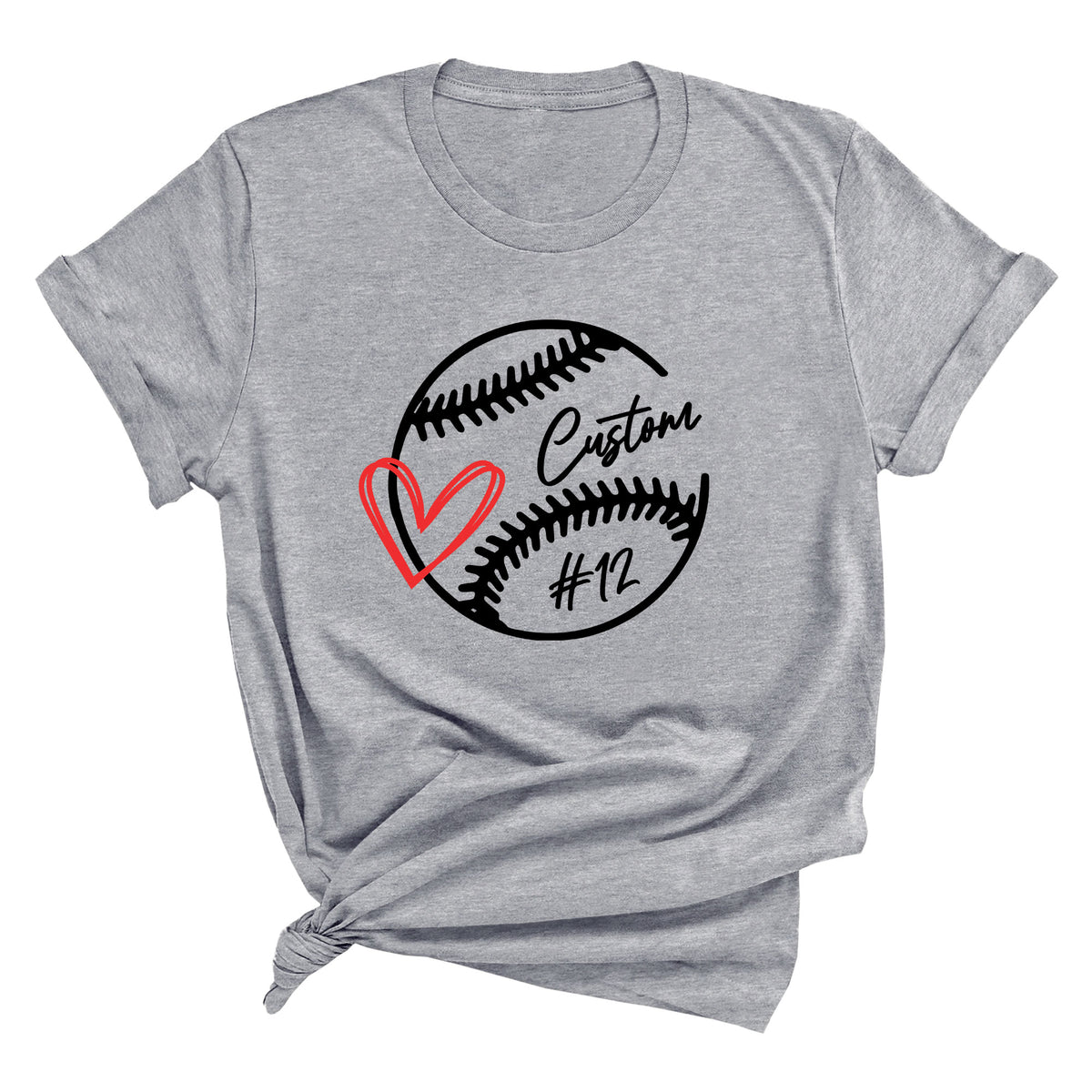 Custom Baseball Heart Unisex T-Shirt