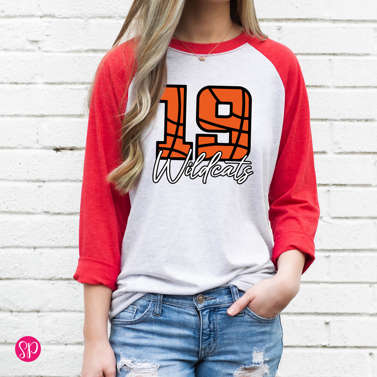 Basketball Numbers with Custom Team Name Raglan