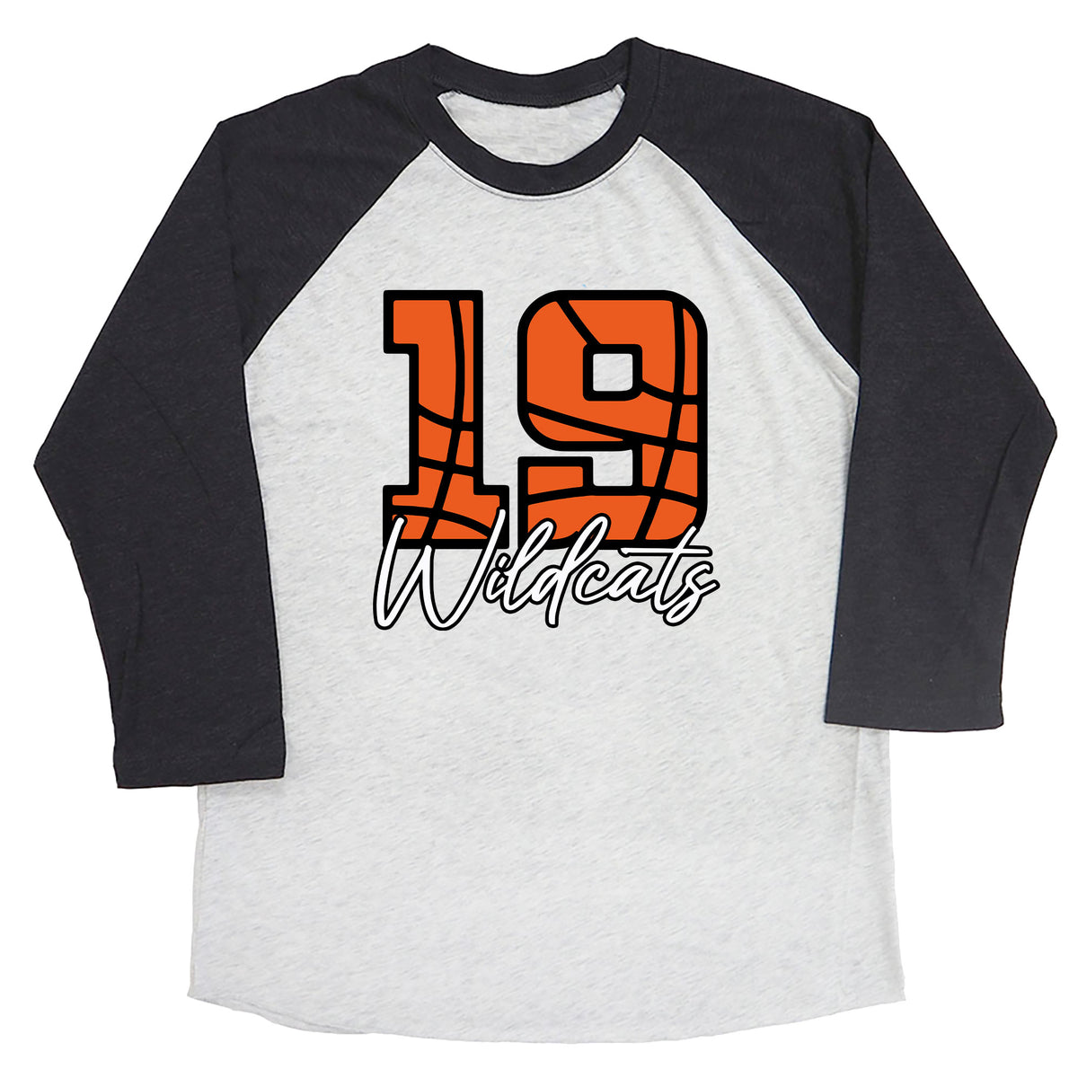 Basketball Numbers with Custom Team Name Raglan