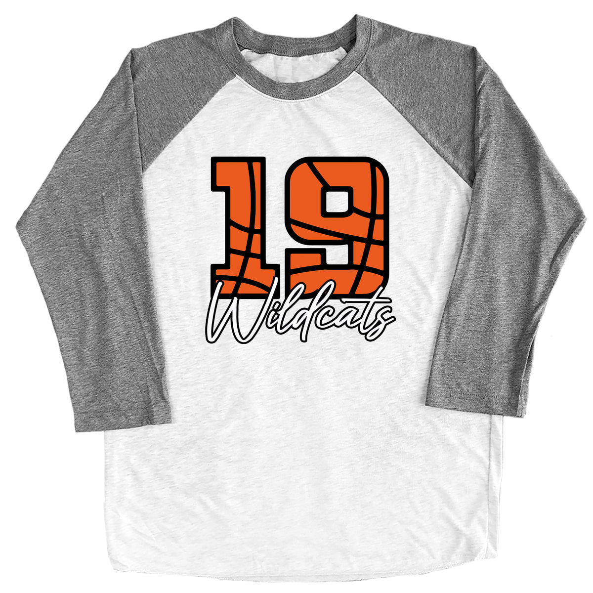 Basketball Numbers with Custom Team Name Raglan