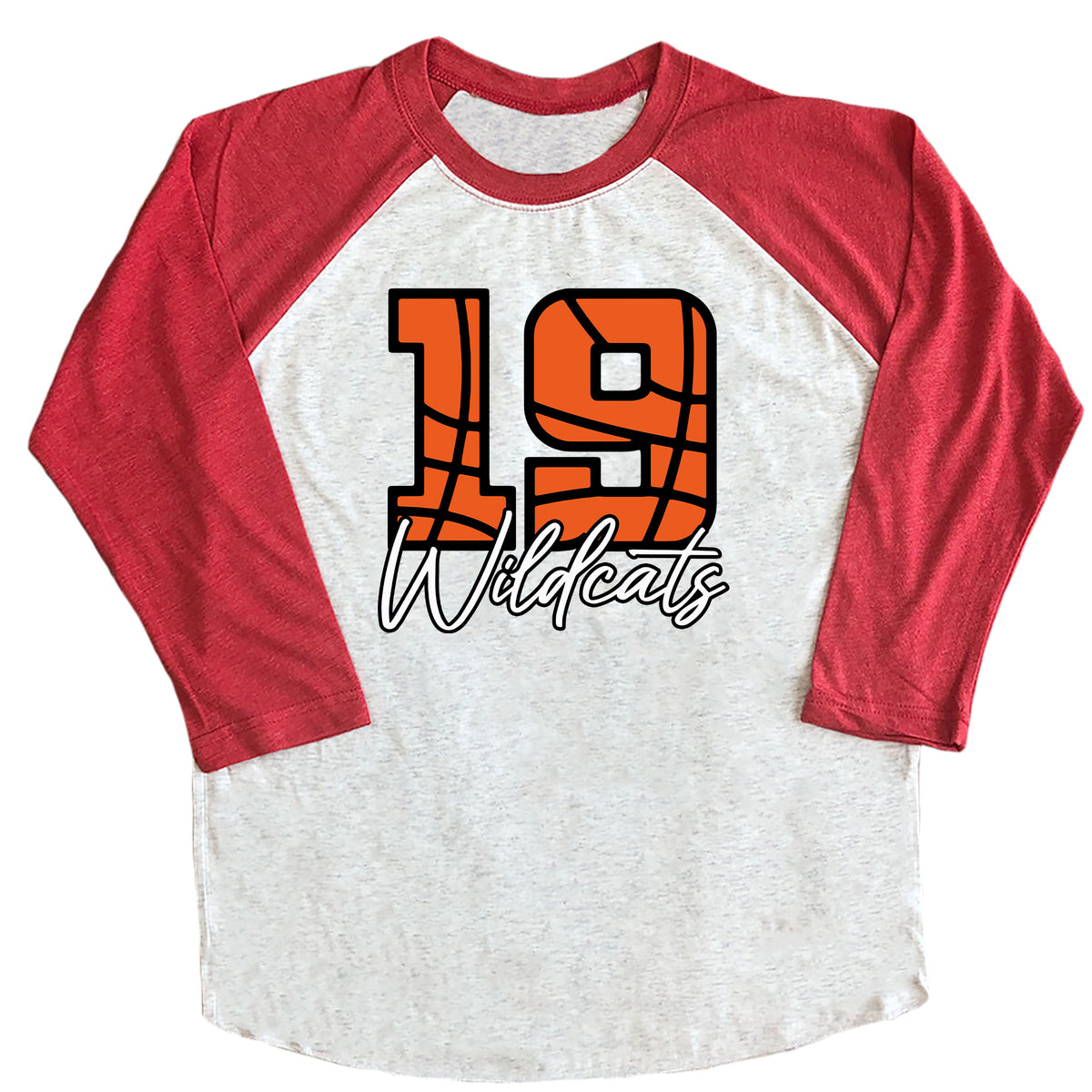 Basketball Numbers with Custom Team Name Raglan