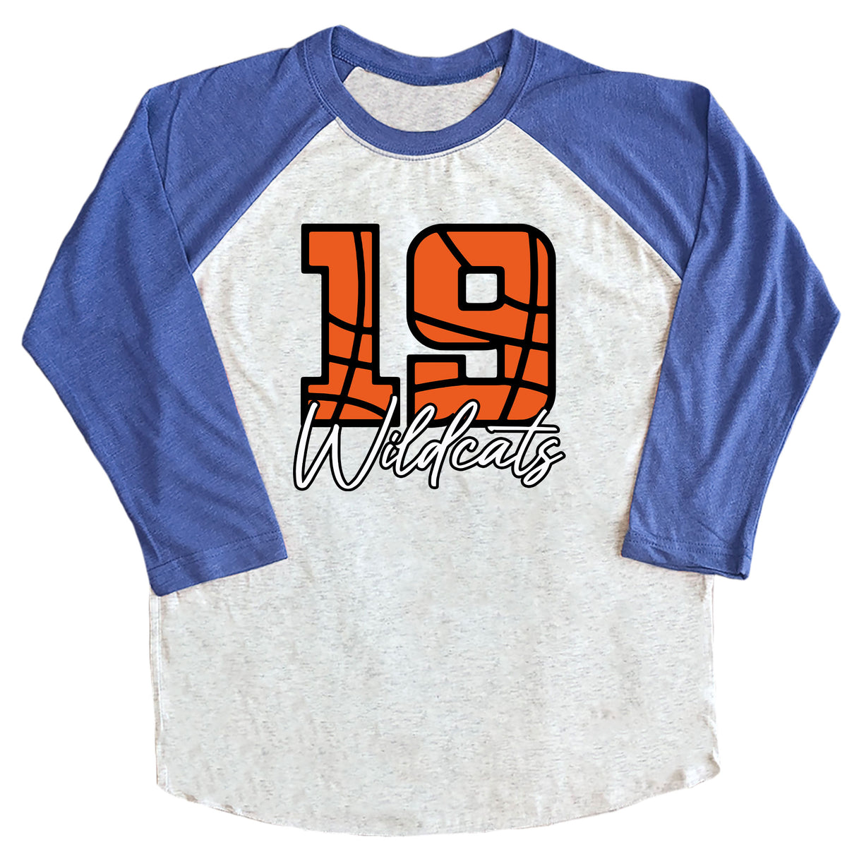Basketball Numbers with Custom Team Name Raglan