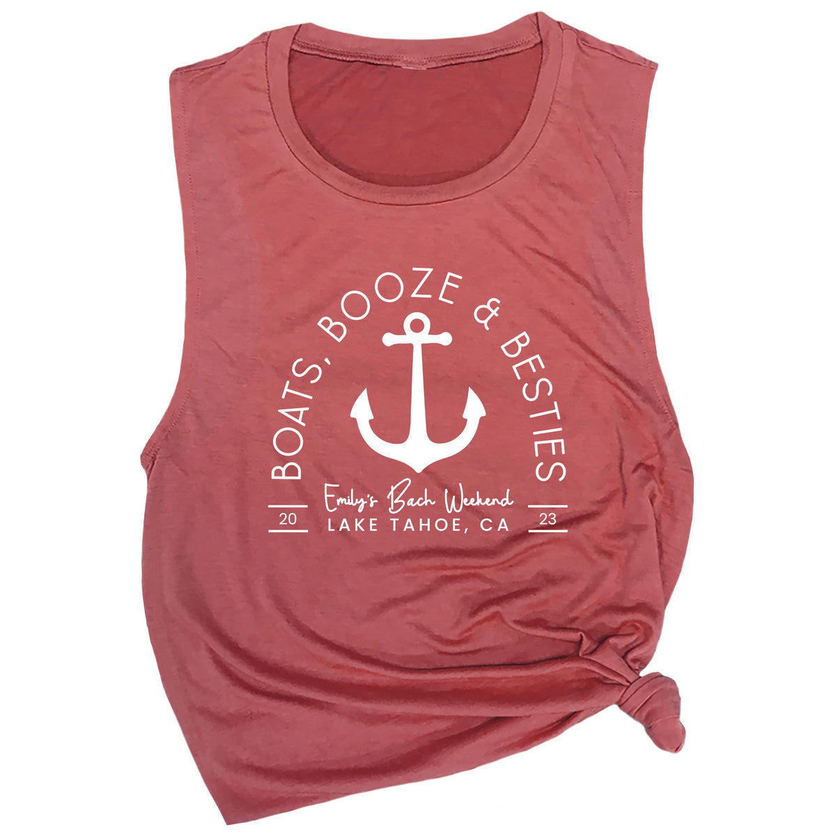 Personalized Boats, Booze & Besties Muscle Tee