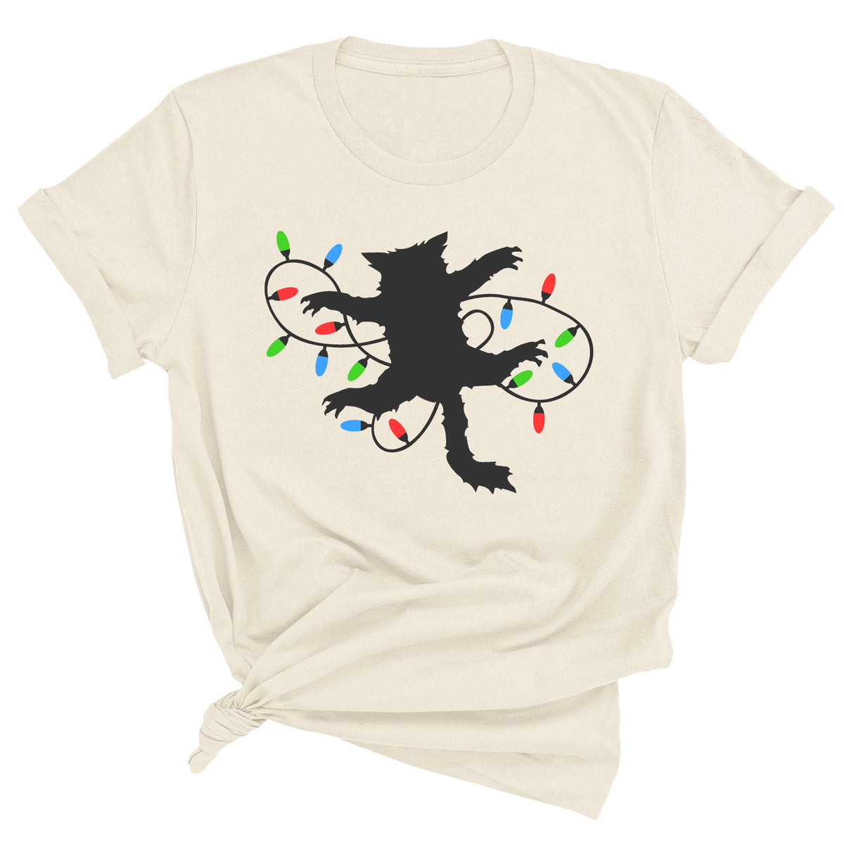 Christmas Cat with Lights Unisex T-Shirt