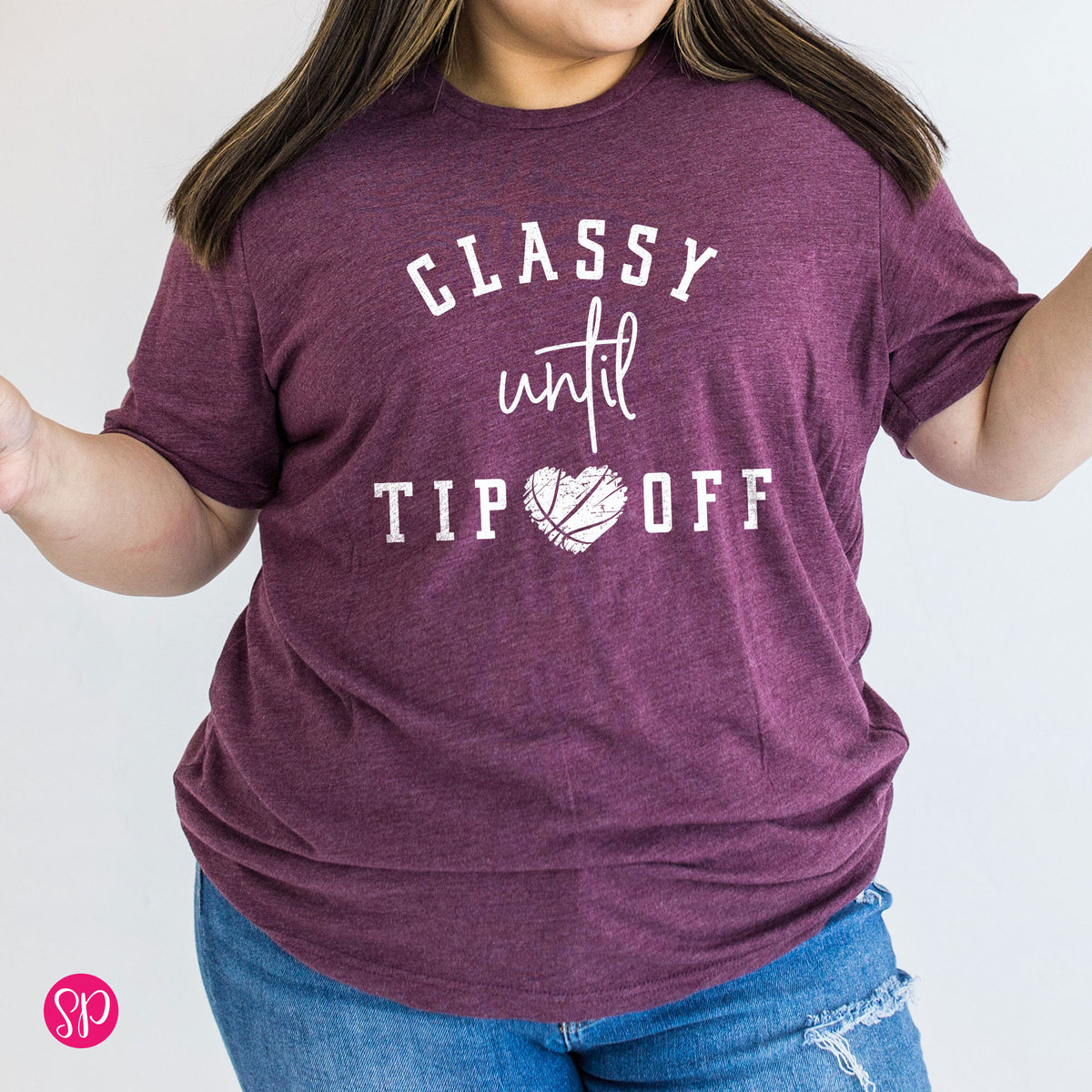 Classy Until Tip Off Unisex T-Shirt (WHITE INK)