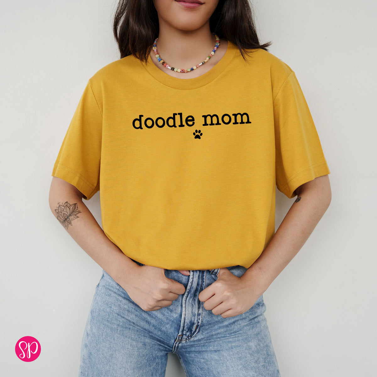 Doodle Mom with Paw Print Unisex T-Shirt