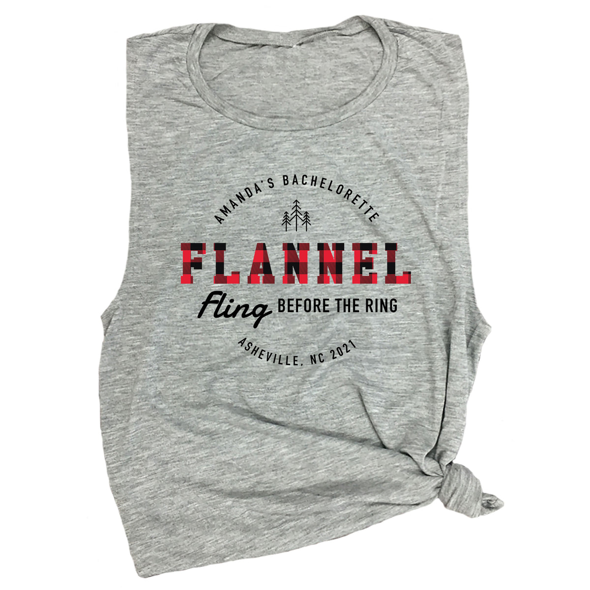 Flannel Fling Before the Ring with Custom Muscle Tee