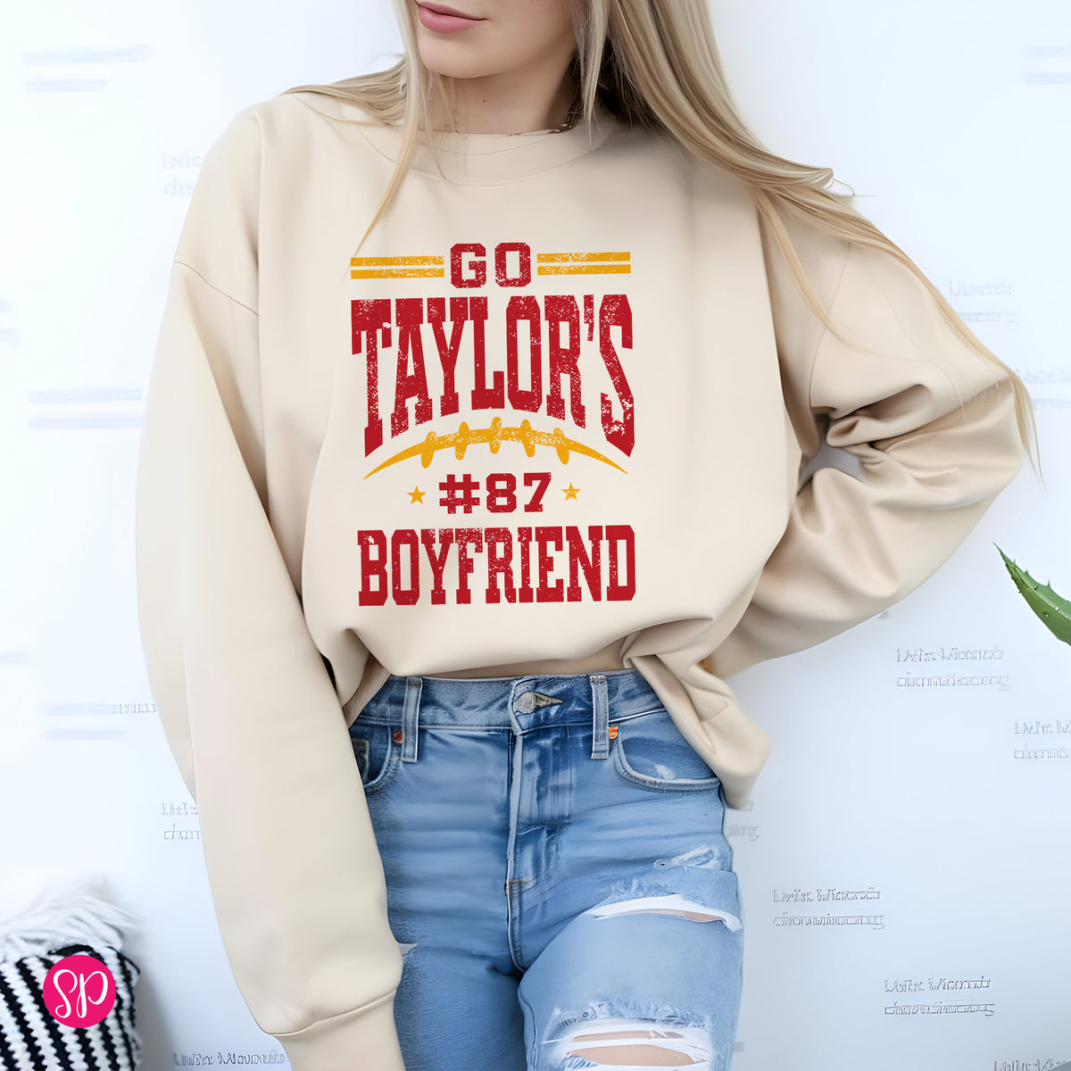 Go Taylor's Boyfriend Sweatshirt (RED & YELLOW INK)