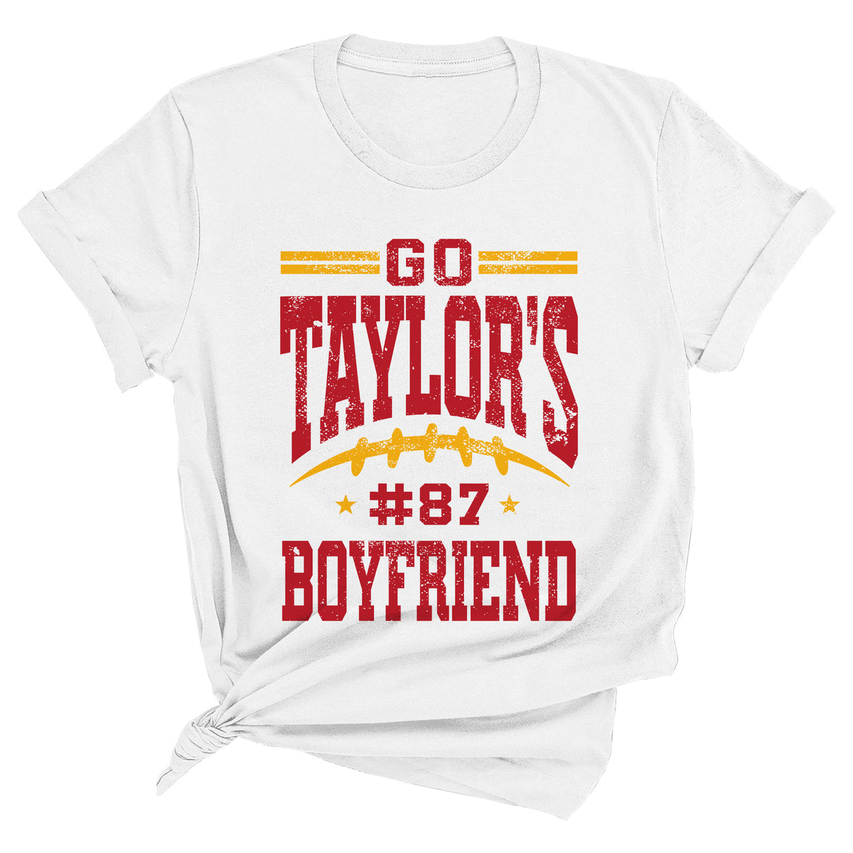 Go Taylor's Boyfriend Unisex T-Shirt (RED & YELLOW INK)