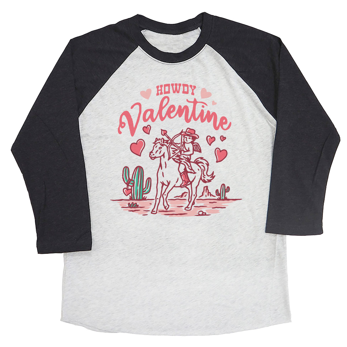 Howdy Valentine with Cupid Horse Raglan