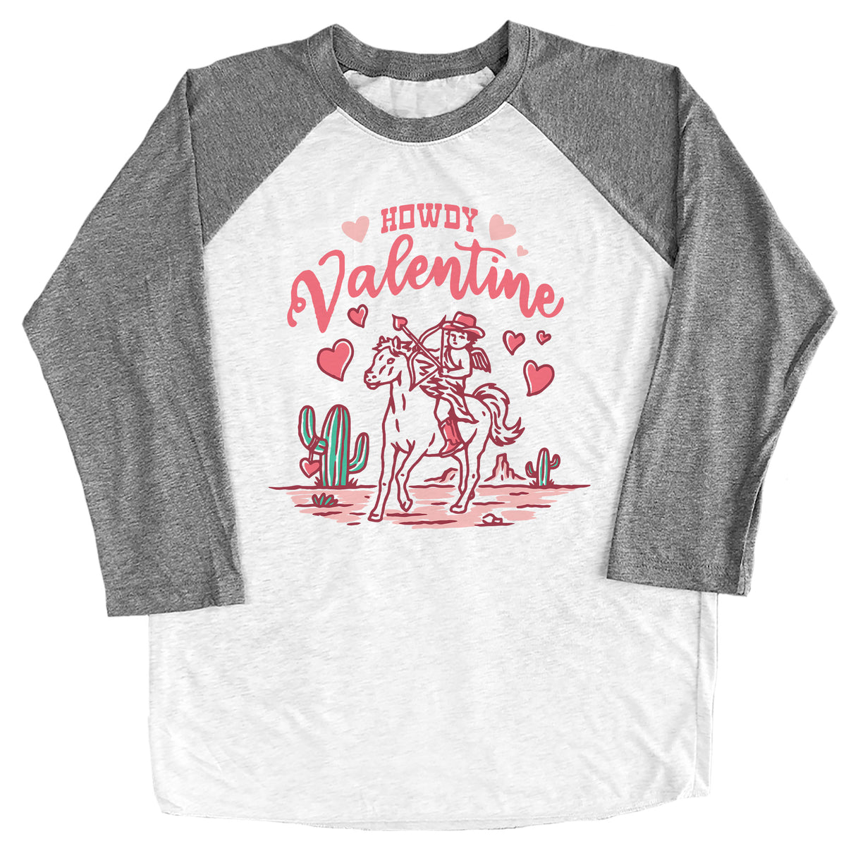 Howdy Valentine with Cupid Horse Raglan