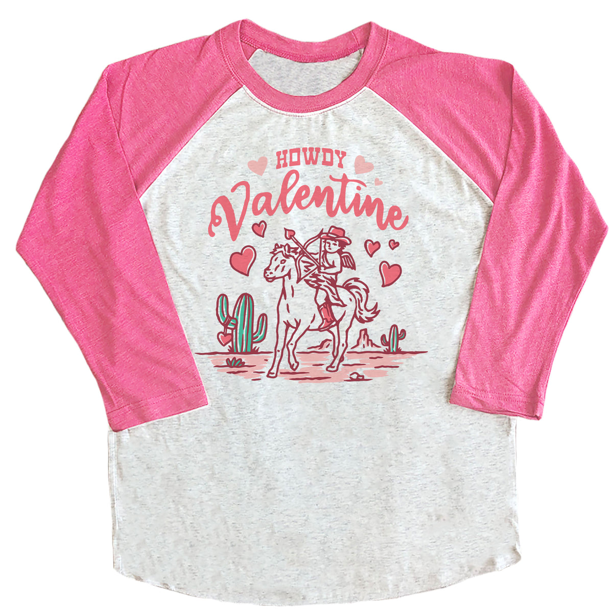 Howdy Valentine with Cupid Horse Raglan