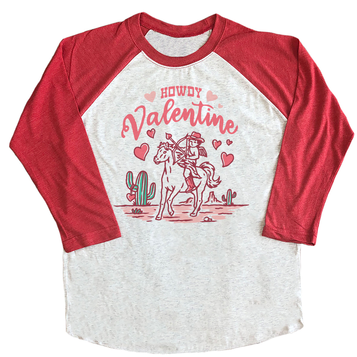Howdy Valentine with Cupid Horse Raglan