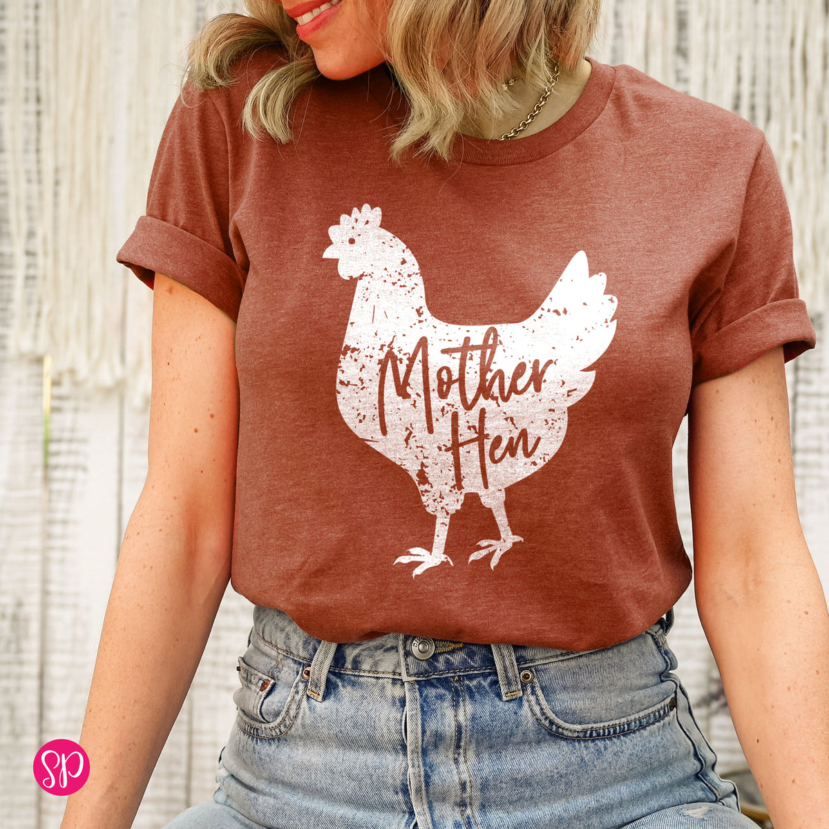 Mother Hen Chicken Farmer Mom Farm Life Graphic Tee Shirt for Women Gift