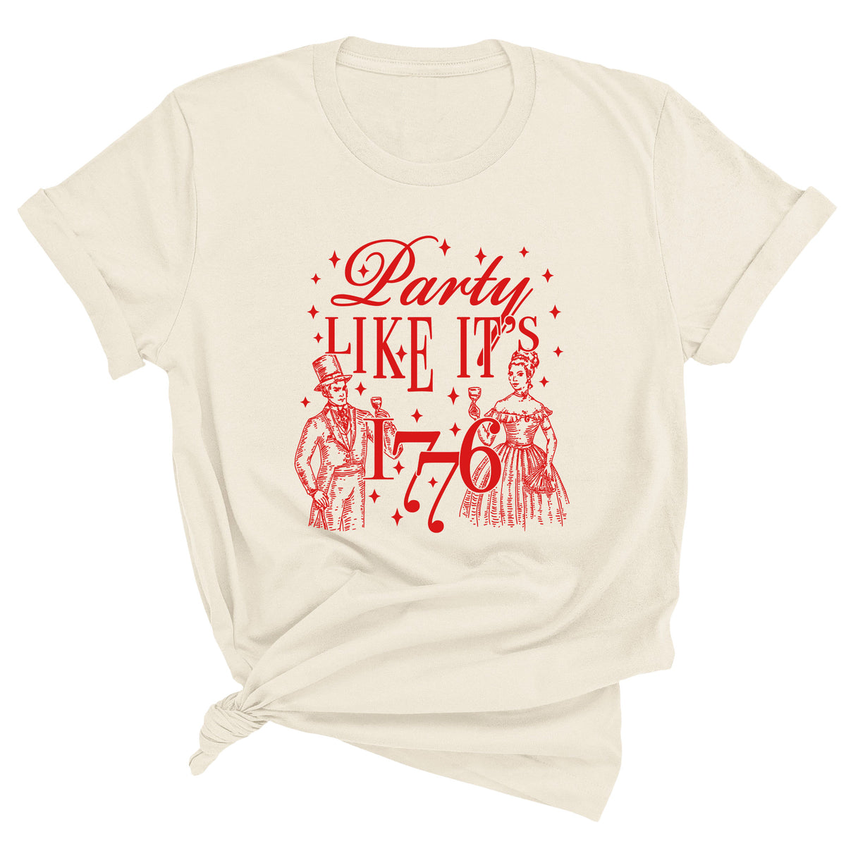 Party Like It's 1776 Unisex T-Shirt (RED INK)