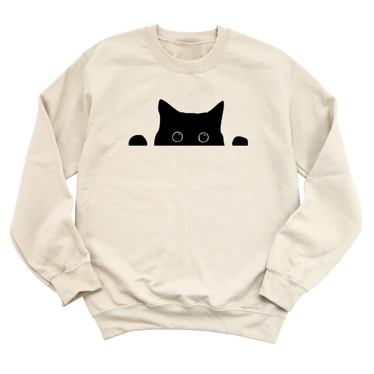 Peeking Black Cat Sweatshirt