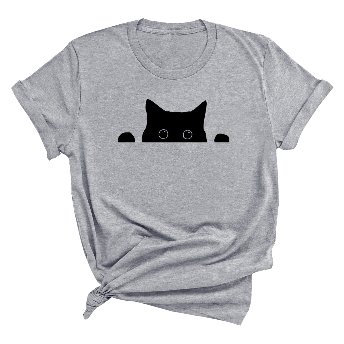 Peeking Black Cat Unisex T-Shirt