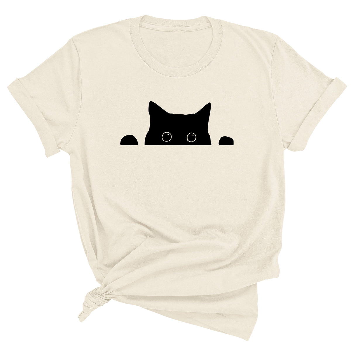 Peeking Black Cat Unisex T-Shirt