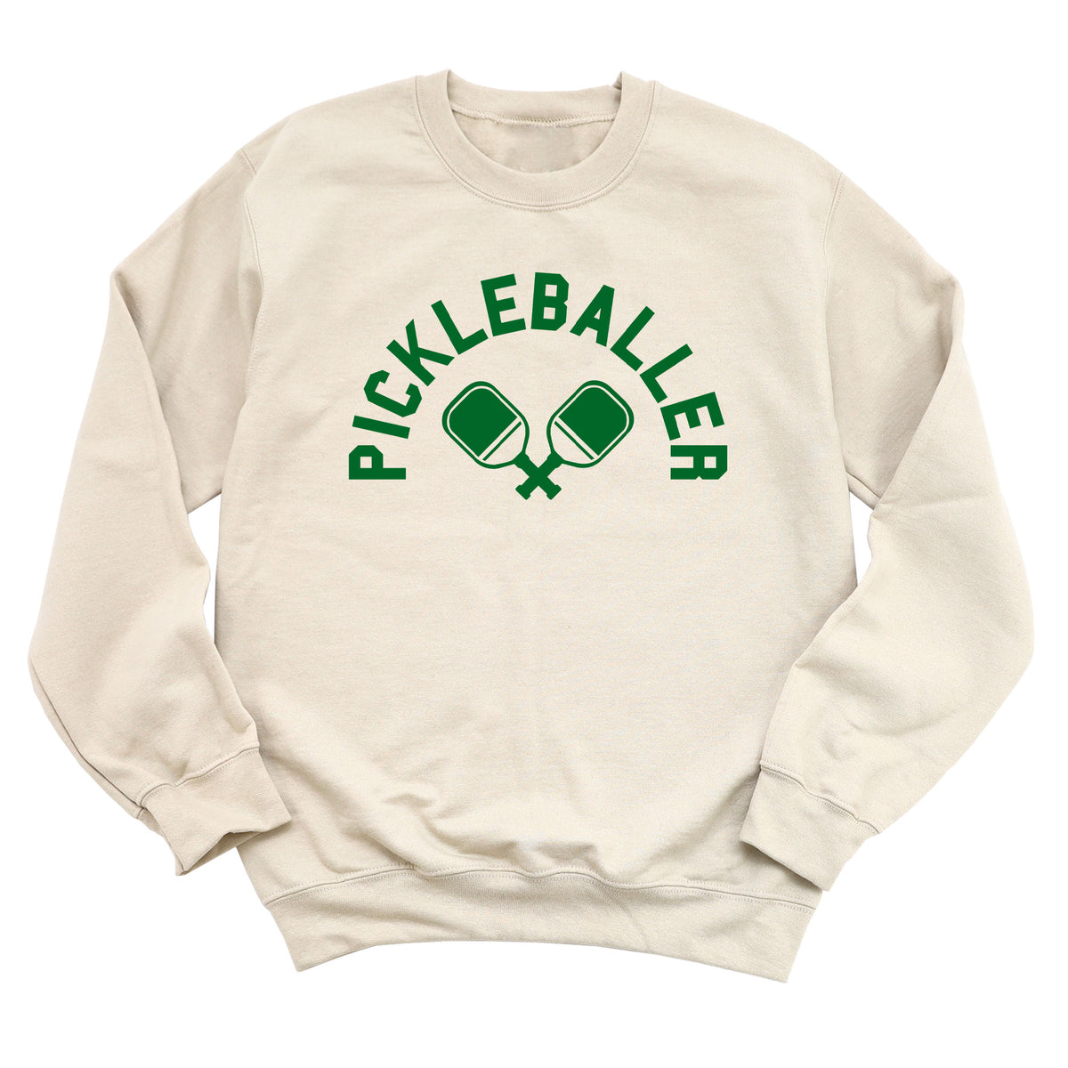 Pickleballer with Paddles Sweatshirt (GREEN INK)