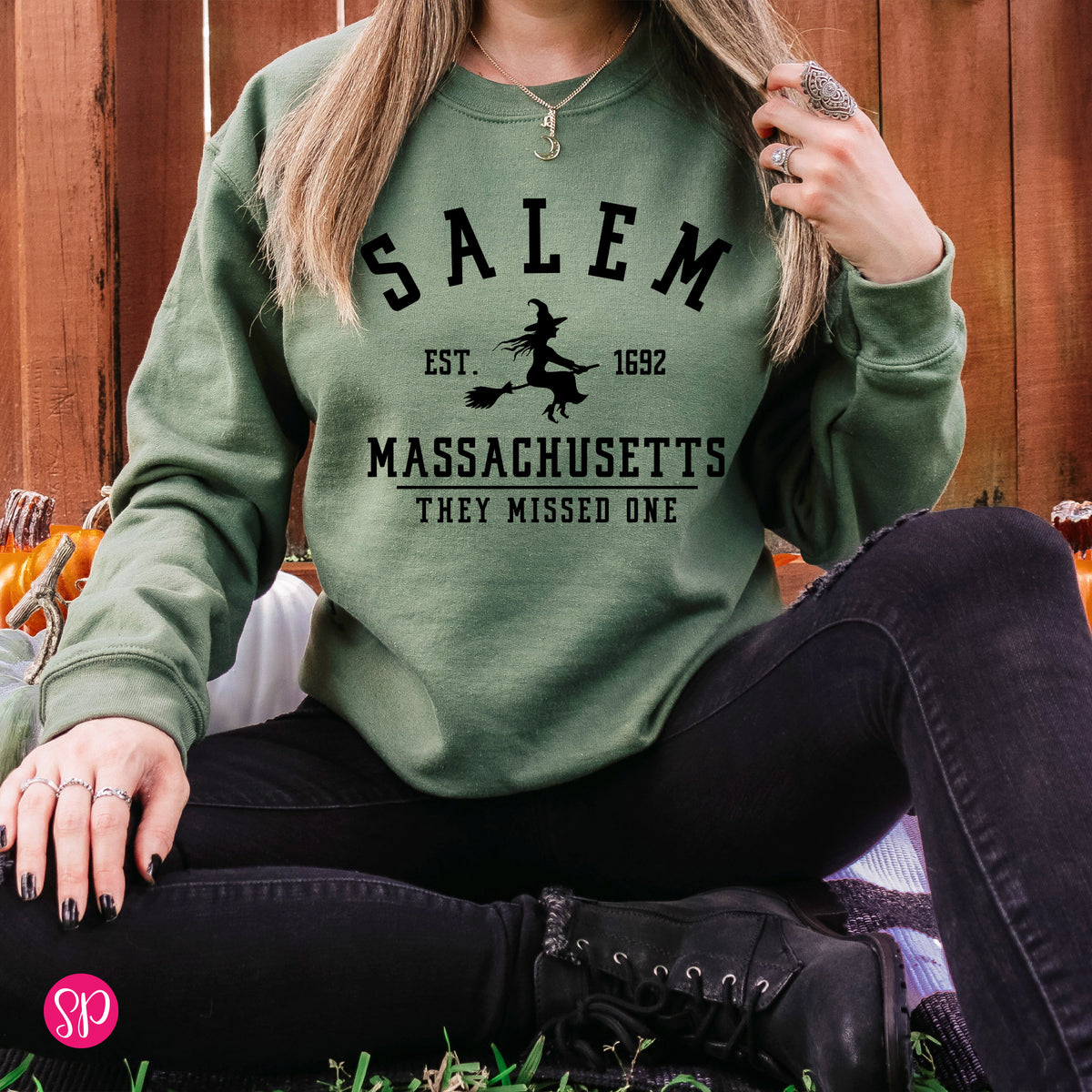 Salem Massachusetts They Missed one 1692 Funny Wicked Witch Fall Spooky Sweatshirt