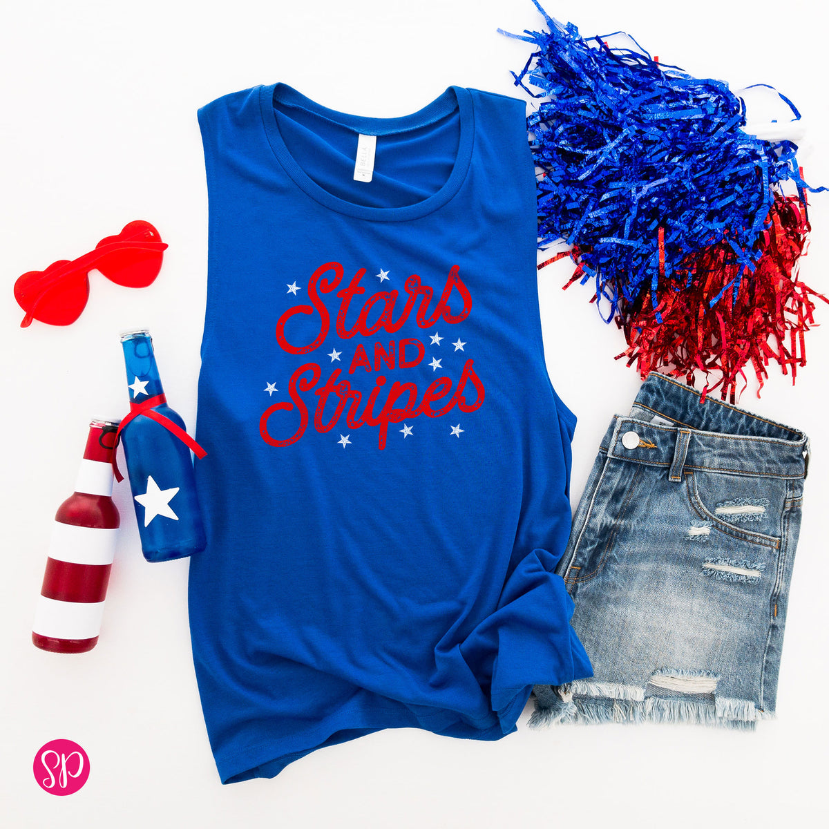 Stars and Stripes (RED) Muscle Tee