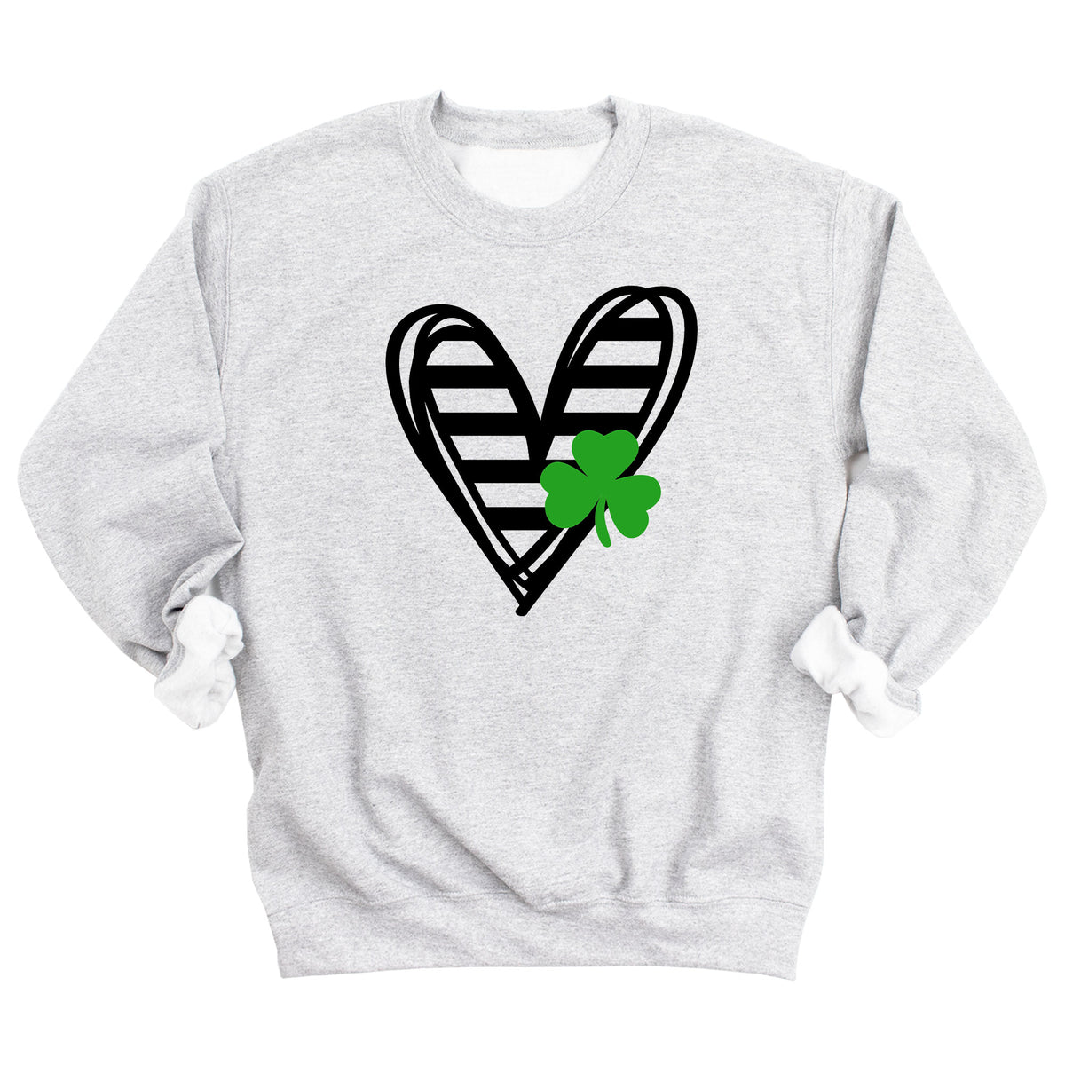 Striped Heart with Shamrock Sweatshirt