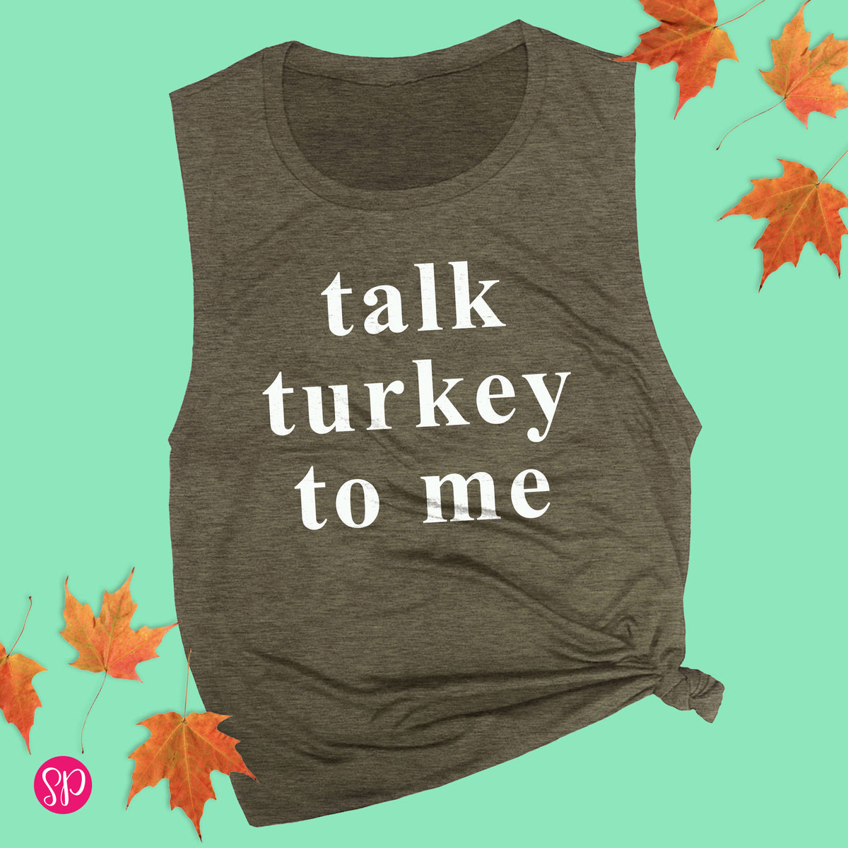 Talk Turkey To Me Thanksgiving Funny Fitness Running Workout Trot Graphic Tee Shirt Tank Top