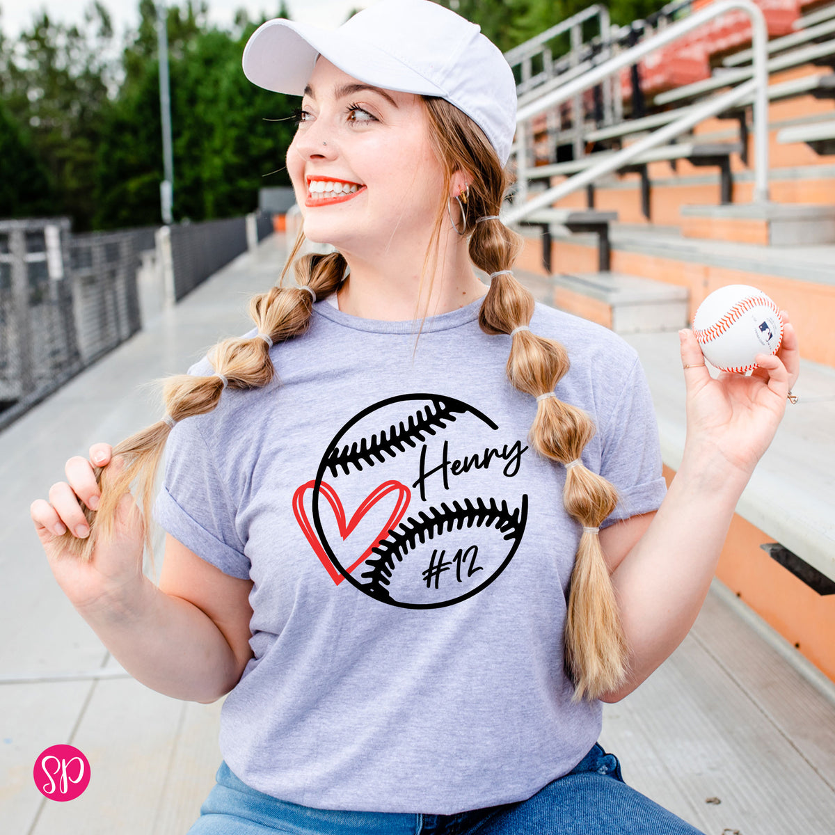 Personalized Baseball Heart Unisex T-Shirt with Name
