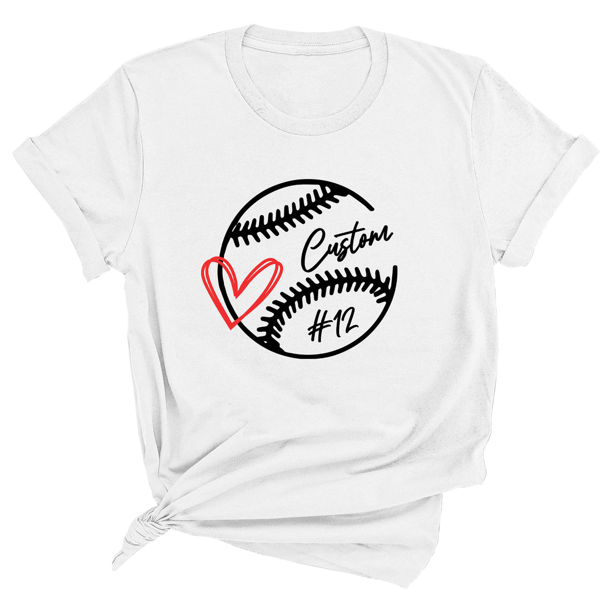 Custom Baseball Heart Unisex T-Shirt
