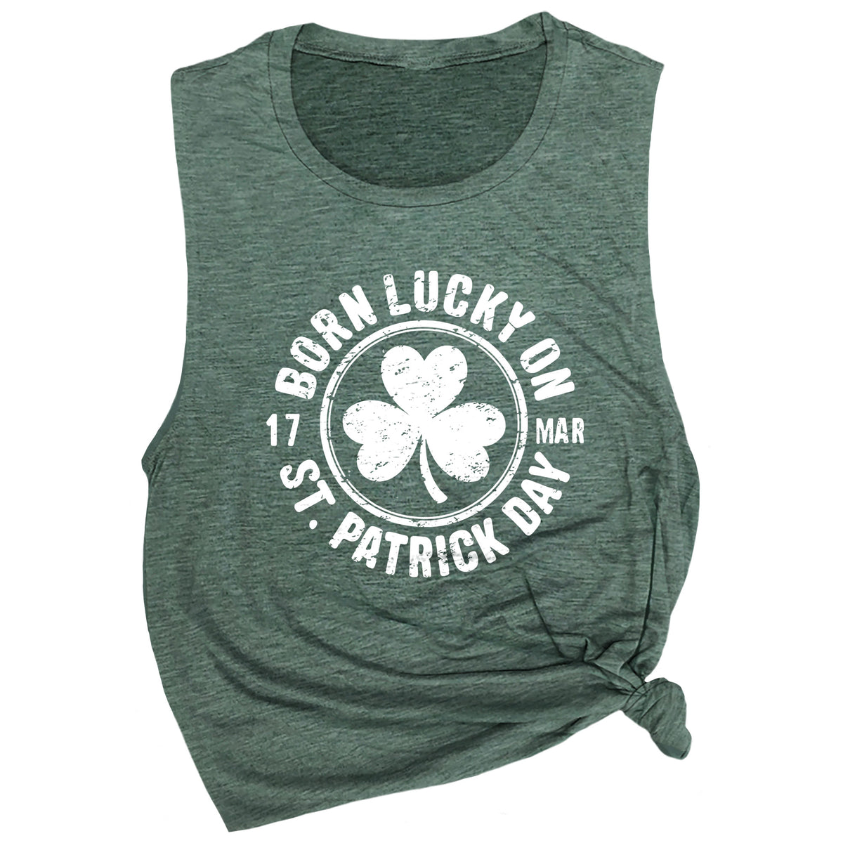 Born Lucky on St. Patricks Day Muscle Tee