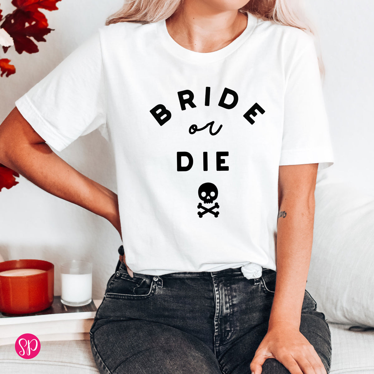 Bride or Die Halloween Bachelorette Graphic Tee Shirt