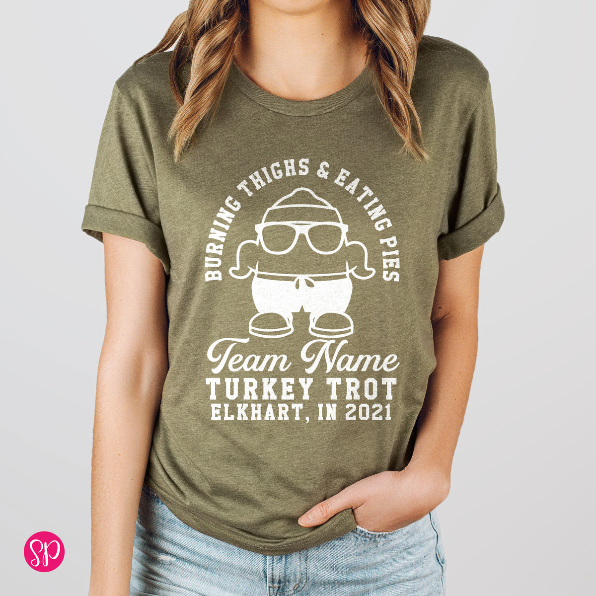 Custom Team Name Turkey Trot Thanksgiving Graphic Tee Shirt
