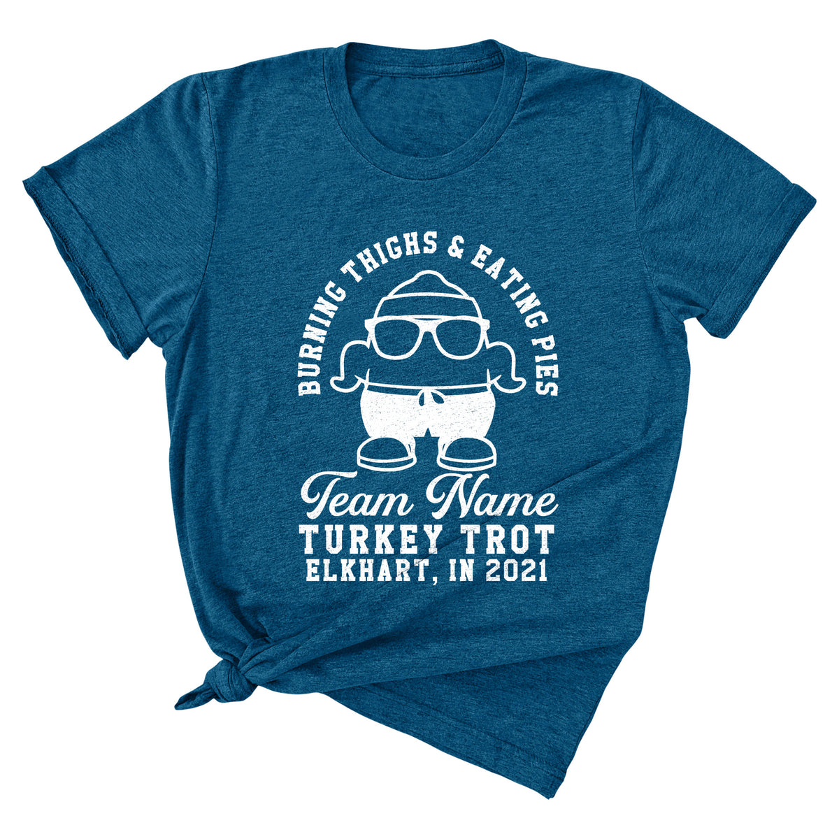 Burning Thighs & Eating Pies Custom Team Name Turkey Trot Unisex T-Shirt
