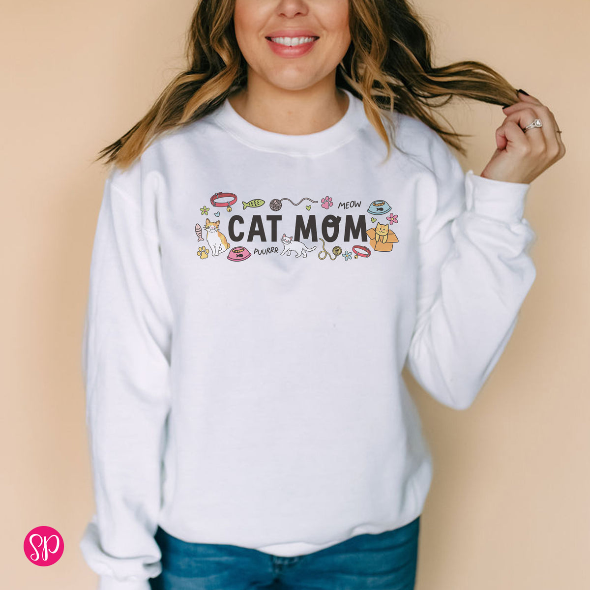 Cat Mom Doodles Sweatshirt