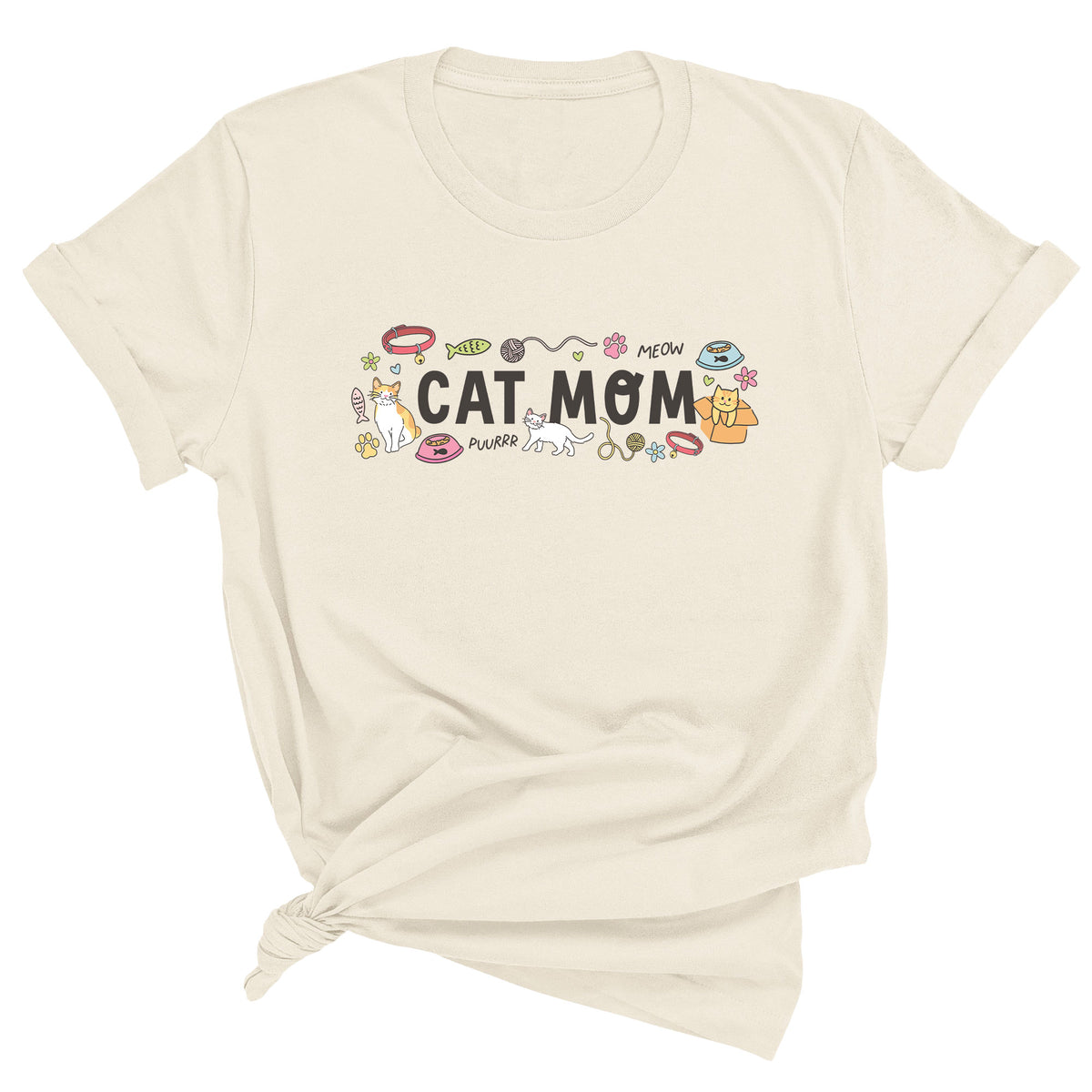 Cat Mom Doodles Unisex T-Shirt