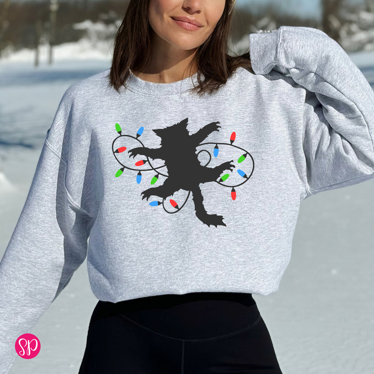 Fried Cat with Christmas Lights Clark Griswold Sweatshirt