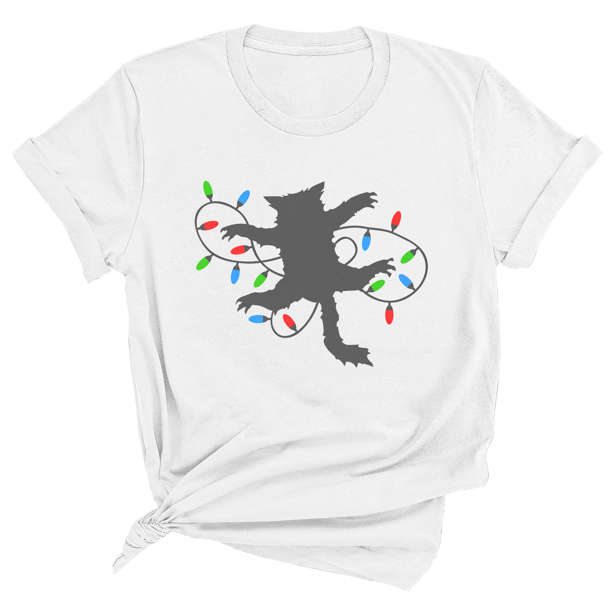 Christmas Cat with Lights Unisex T-Shirt