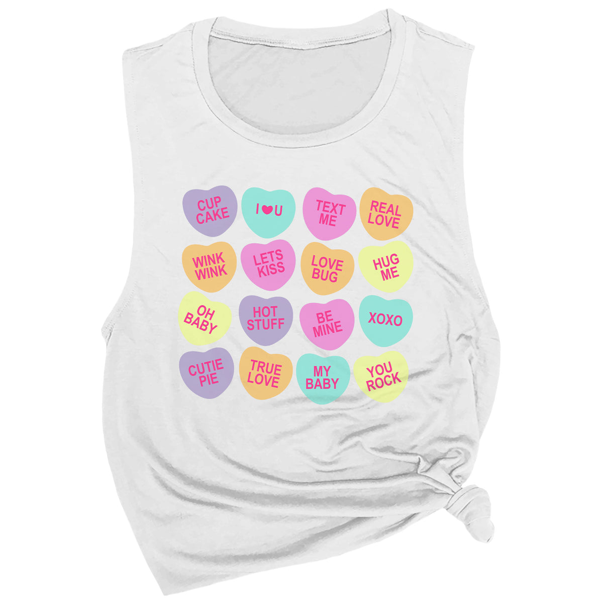 Candy Conversation Hearts Muscle Tee