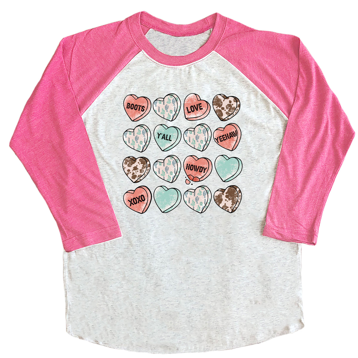 Cowboy Conversation Hearts Raglan