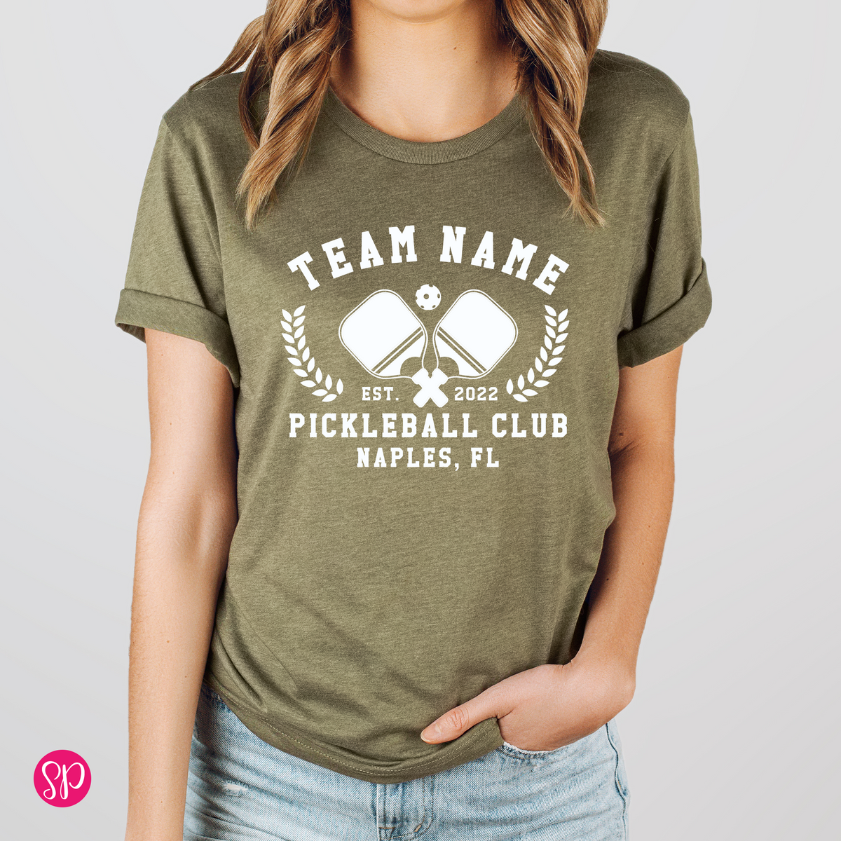Personalized Pickleball Club Custom Text Group Matching Team Graphic Tee Shirt