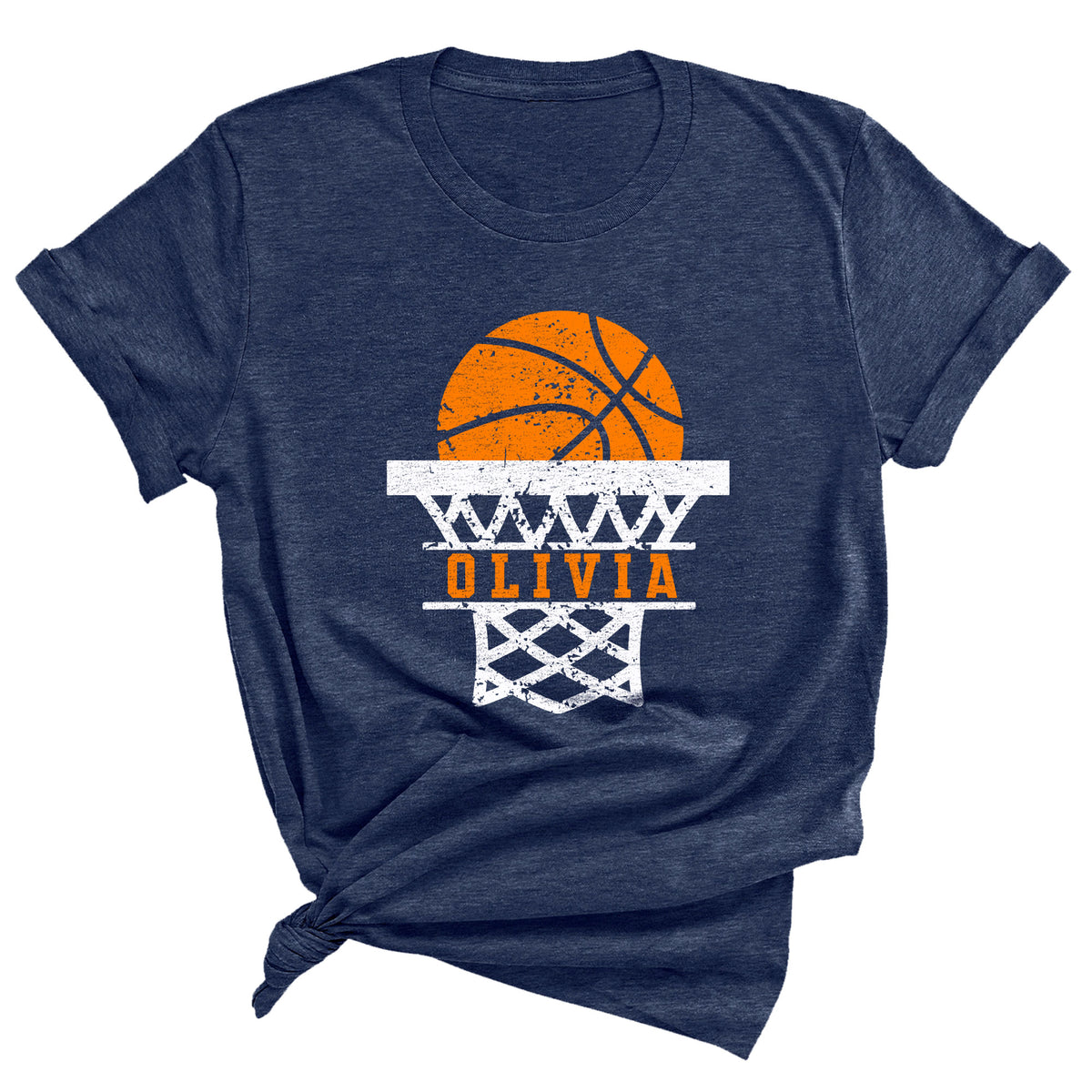 Distressed Basketball with Custom Name Unisex T-Shirt