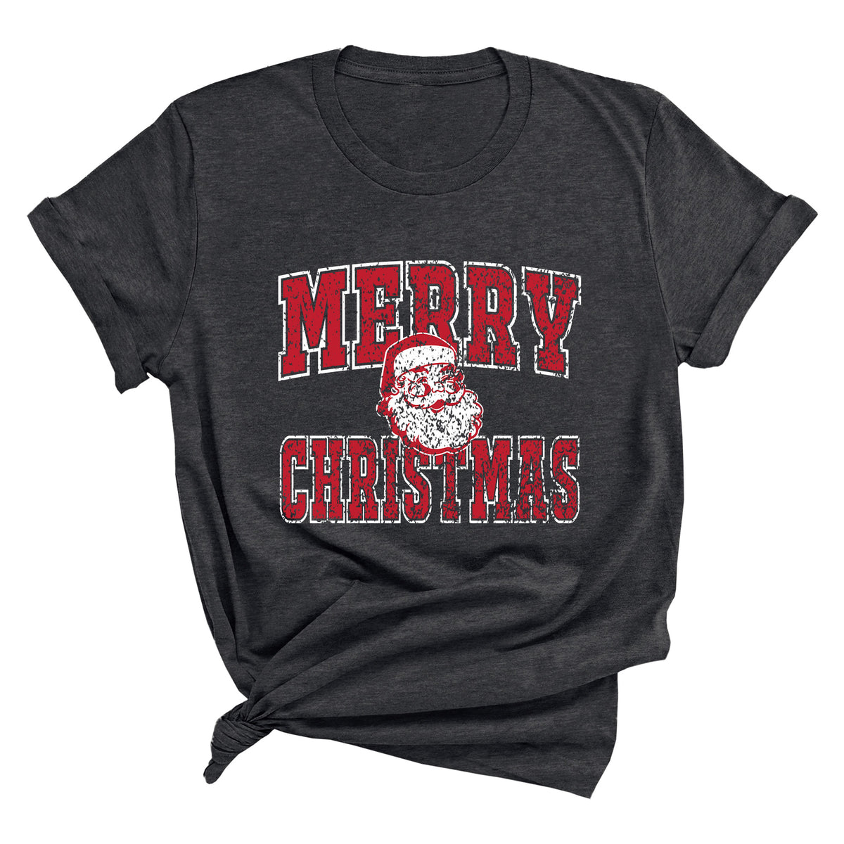 Distressed Merry Christmas with Santa Unisex T-Shirt