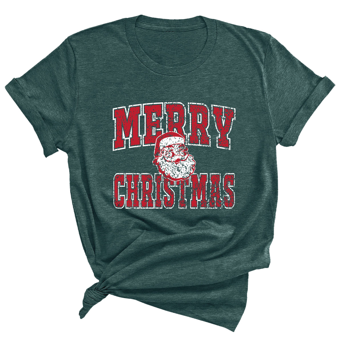 Distressed Merry Christmas with Santa Unisex T-Shirt