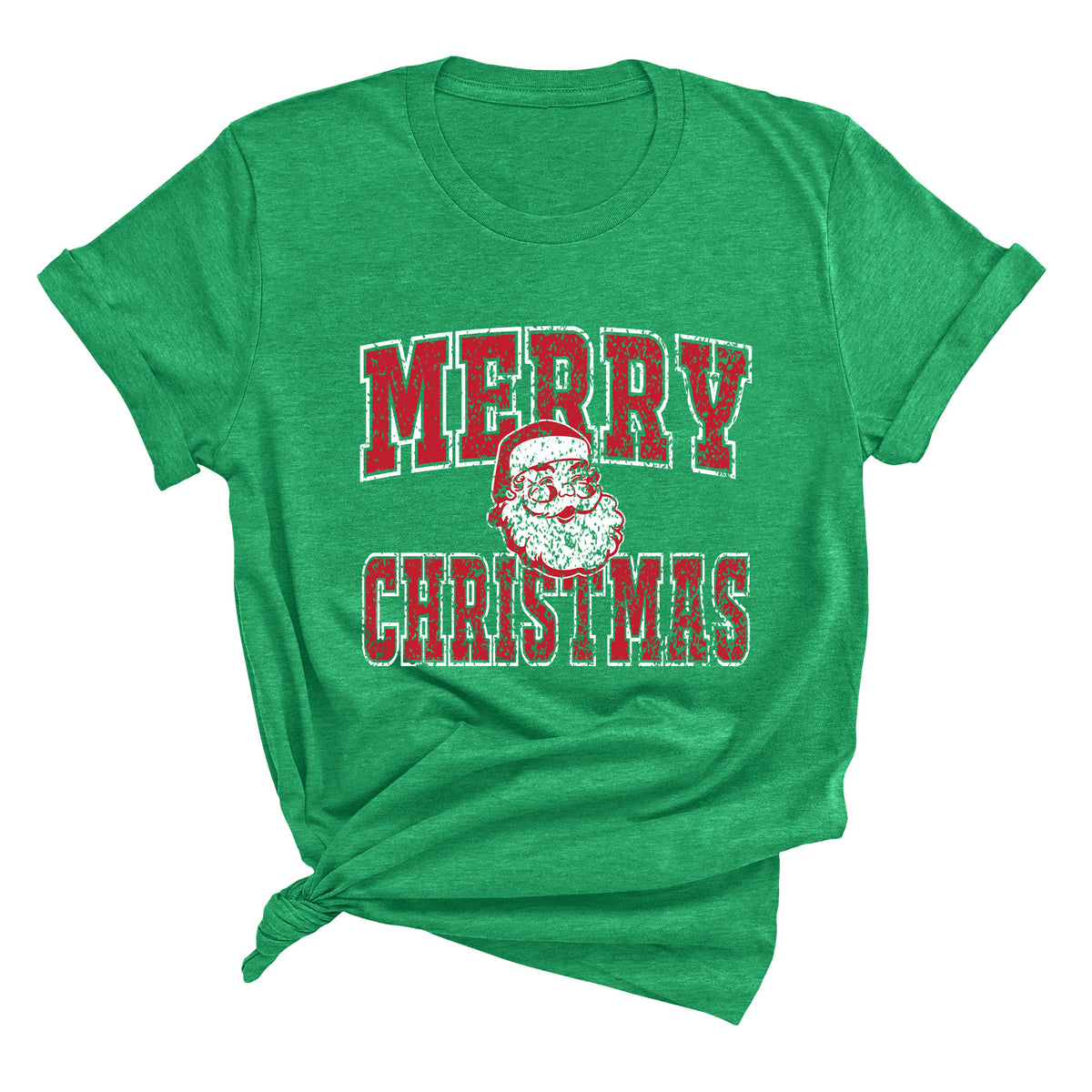 Distressed Merry Christmas with Santa Unisex T-Shirt