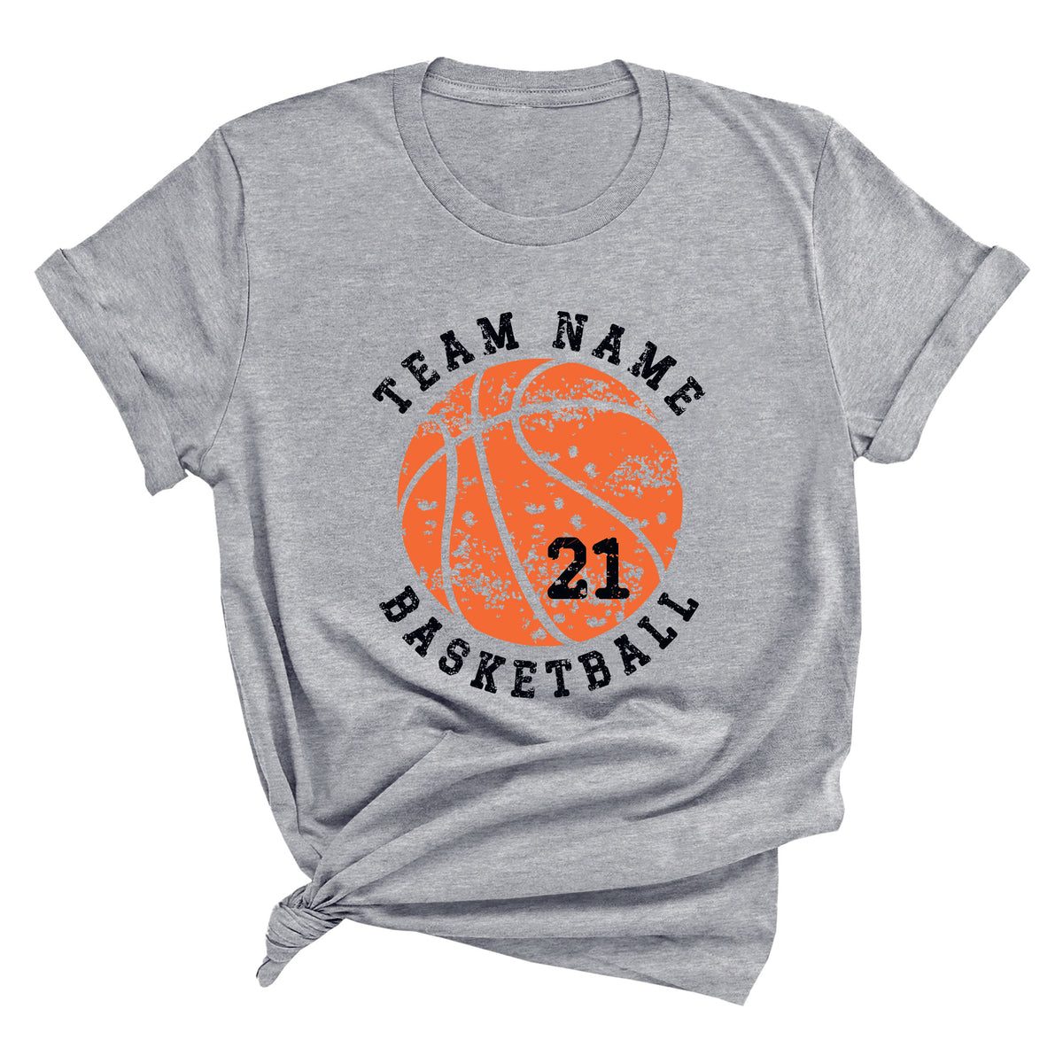 Distressed Team Name Basketball with Ball Unisex T-Shirt