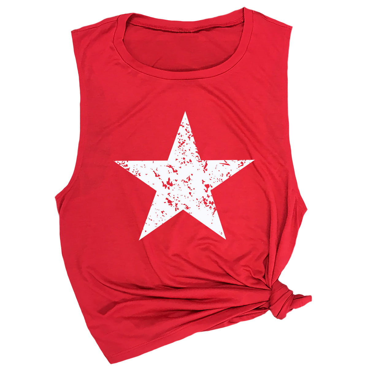 Distressed Star Muscle Tee