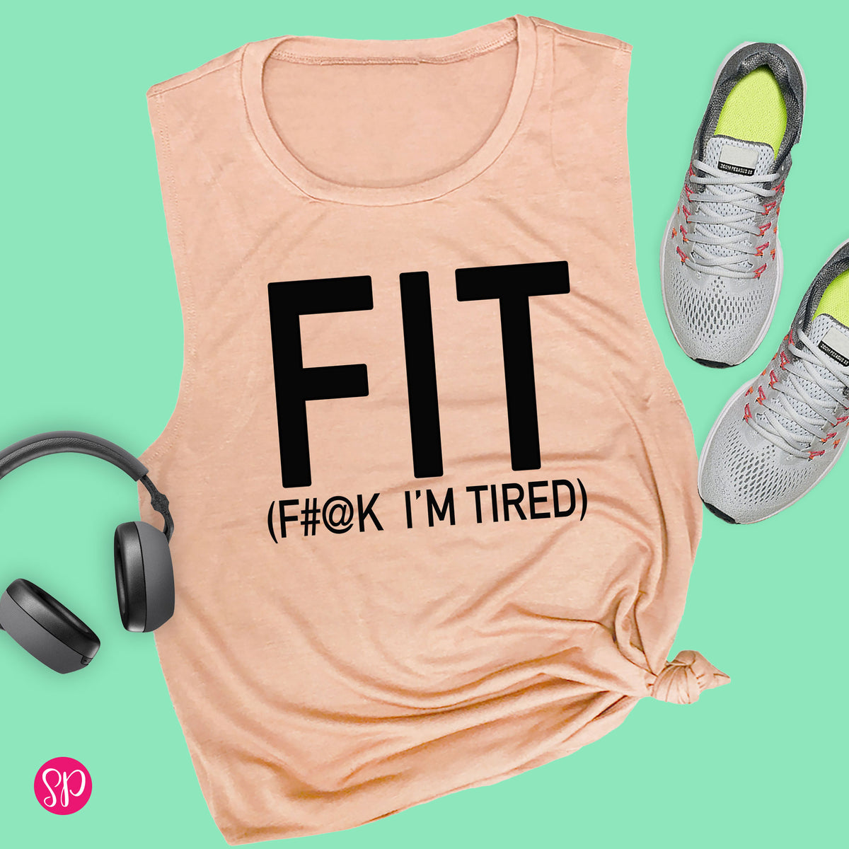 FIT Fuck I'm Tired Funny Workout Gym Tank Top for Women