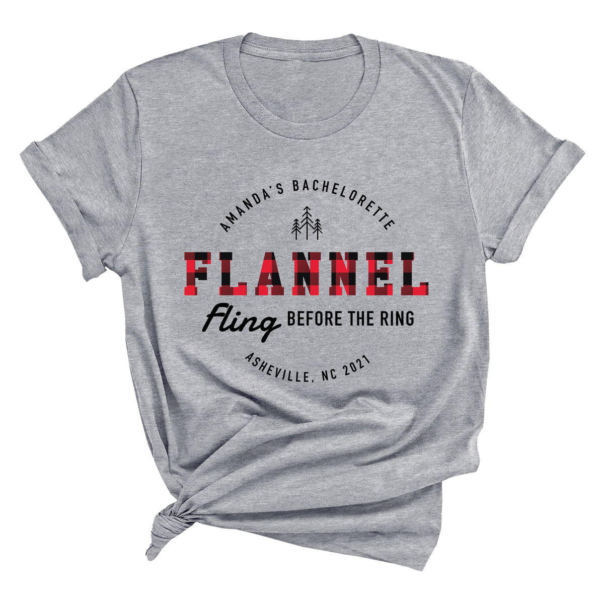 Flannel Fling Before the Ring with Custom Premium Unisex T-Shirt