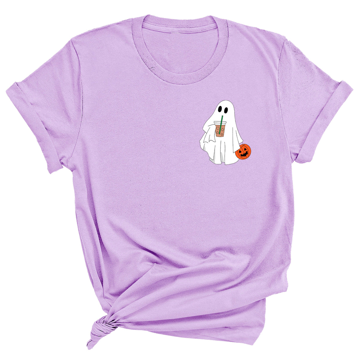 Ghost with Coffee (Chest Print) Unisex T-Shirt