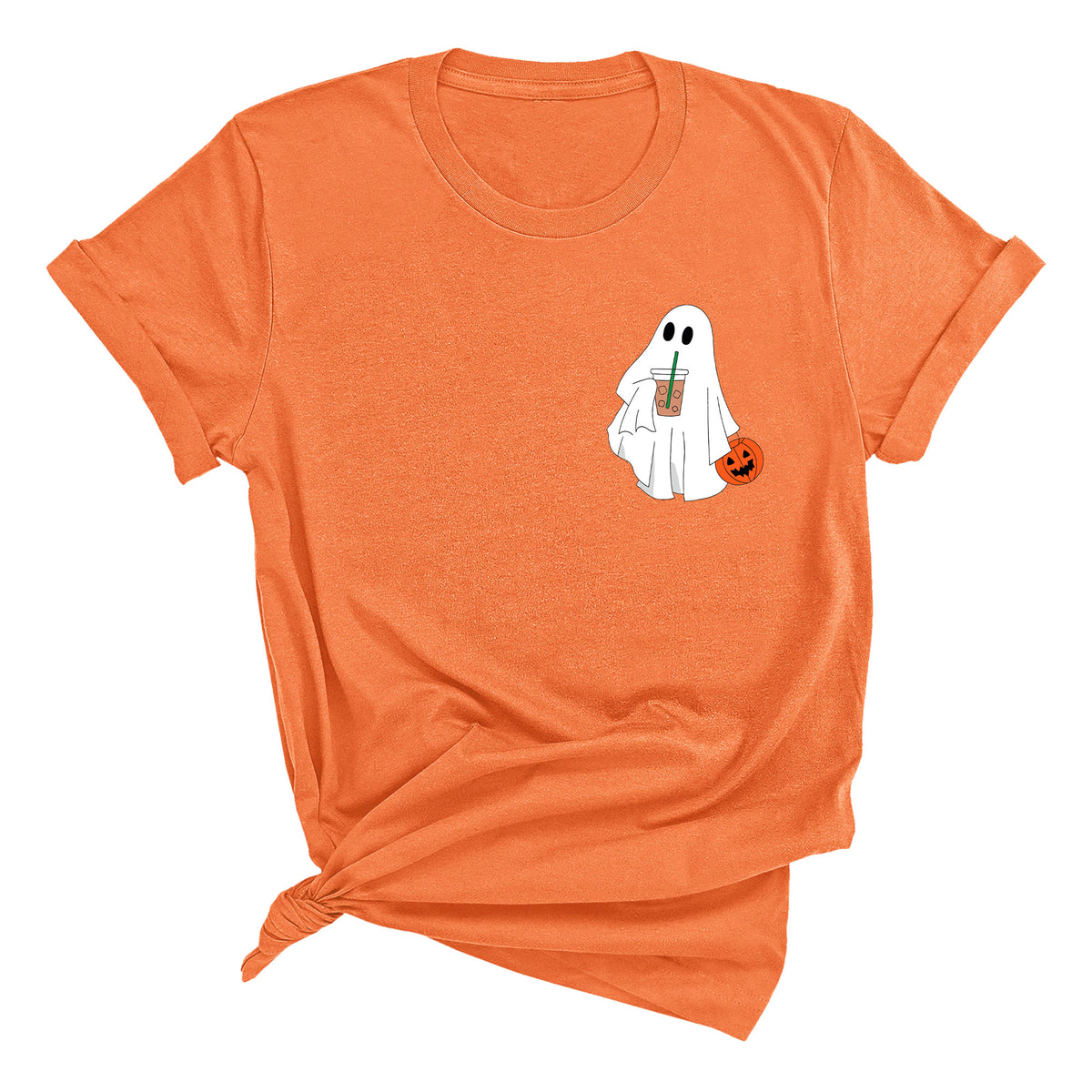 Ghost with Coffee (Chest Print) Unisex T-Shirt